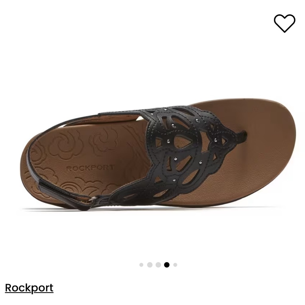 ROCKPORT size 9.5 women's Black Ridge Slingback Leather Sandals NEW - Picture 5 of 16
